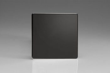 Varilight Flat Plate Screwless Jet Black Single Blank Plate