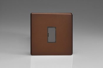 Varilight Flat Plate Screwless Mocha 13A Unswitched Fused Spur with Metal Inserts