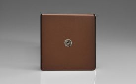 Varilight Flat Plate Screwless Mocha 1-Gang TV Socket, Co-Axial