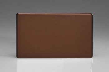 Varilight Flat Plate Screwless Mocha Double Blank Plate