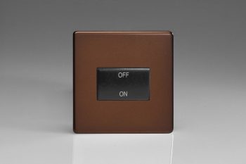 Varilight Flat Plate Screwless Mocha 10A Fan Isolating Switch (3 Pole)