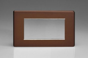 Varilight Flat Plate Screwless Mocha DataGrid Plate (4 Grid Spaces)