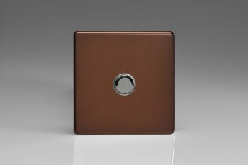 Varilight Flat Plate Screwless Mocha 1-Gang 6A 1-Way Push-to-Make Momentary Switch