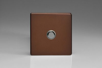 Varilight Flat Plate Screwless Mocha 1-Gang 6A 1-Way Push-to-Make Momentary Switch