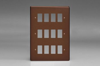 Varilight Mocha  12-Gang Grid Plate (Triple Twin Plate) Faceplate