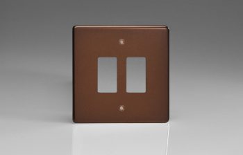Varilight Screwless Mocha 2-Gang Grid Plate (Single Plate)