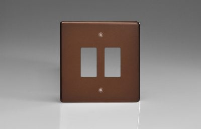 Varilight Screwless Mocha 2-Gang Grid Plate (Single Plate)