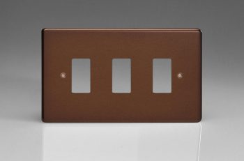 Varilight Mocha 3-Gang Grid Plate (Twin Plate) Faceplate
