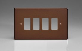 Varilight Mocha 4-Gang Grid Plate (Twin Plate) Faceplate