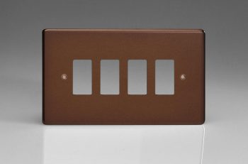 Varilight Mocha 4-Gang Grid Plate (Twin Plate) Faceplate