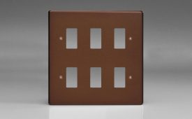 Varilight Mocha 6-Gang Grid Plate (Double Twin Plate) Faceplate