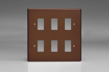 Varilight Mocha 6-Gang Grid Plate (Double Twin Plate) Faceplate