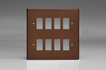Varilight Mocha  8-Gang Grid Plate (Double Twin Plate) Faceplate