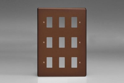 Varilight Screwless Mocha 9-Gang Grid Plate (Triple Twin Plate)