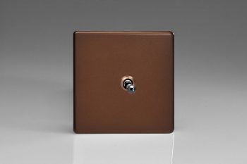 Varilight Flat Plate Screwless Mocha 1-Gang 10A 1- or 2-Way Toggle Switch
