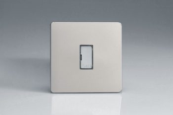 Varilight Flat Plate Screwless Satin Chrome 13A Unswitched Fused Spur with Metal Inserts