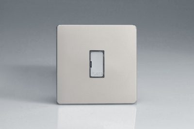 Varilight Flat Plate Screwless Satin Chrome 13A Unswitched Fused Spur with Metal Inserts