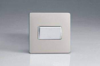Varilight Flat Plate Screwless Satin Chrome 10A Fan Isolating Switch (3 Pole)