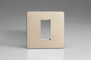 Varilight Flat Plate Screwless Satin Chrome DataGrid Plate (1 Grid Space)