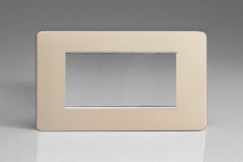 Varilight Flat Plate Screwless Satin Chrome DataGrid Plate (4 Grid Spaces)
