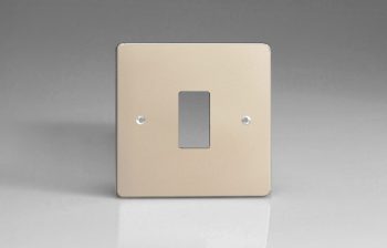 Varilight Satin Chrome 1-Gang Grid Plate (Single Plate) Faceplate
