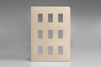 Varlight Satin Chrome 9-Gang Grid Plate (Triple Twin Plate)
