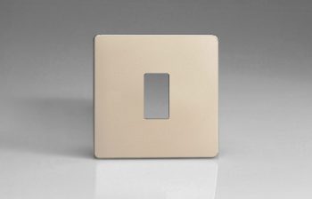 Varilight Satin Chrome 1-Gang Screwless PowerGrid Plate including Yoke (Single Plate)