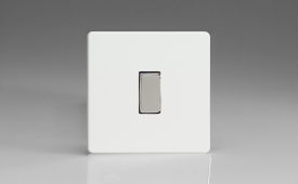Varilight Flat Plate Screwless Premium White 1-Gang 10A Intermediate Rocker Switch