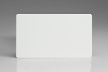 Varilight Flat Plate Screwless Premium White Double Blank Plate