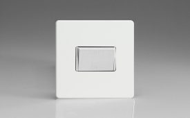 Varilight Flat Plate Screwless Premium White 10A Fan Isolating Switch (3 Pole)