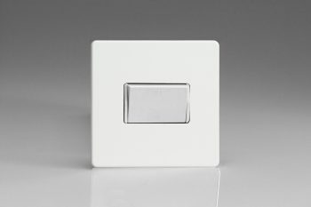 Varilight Flat Plate Screwless Premium White 10A Fan Isolating Switch (3 Pole)