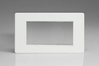 Varilight Flat Plate Screwless Premium White DataGrid Twin Plate (4 Grid Spaces)
