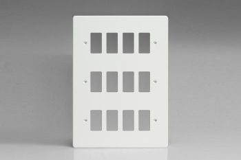 Varilight Premium White 12-Gang Grid Plate (Triple Twin Plate) Faceplate