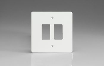 Varilight Premium White 2-Gang Grid Plate (Single Plate) Faceplate