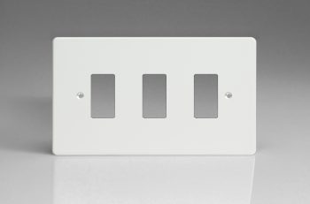 Varilight Premium White 3-Gang Grid Plate (Twin Plate) Faceplate