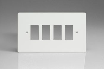 Varilight Premium White 4-Gang Grid Plate (Twin Plate) Faceplate