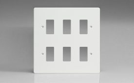 Varilight Premium White 6-Gang Grid Plate (Double Twin Plate) Faceplate