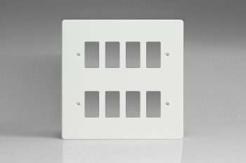 Varilight Premium White 8-Gang Grid Plate (Double Twin Plate) Faceplate
