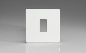 Varilight Screwless Premium White  1-Gang PowerGrid Plate including Yoke (Single Plate)