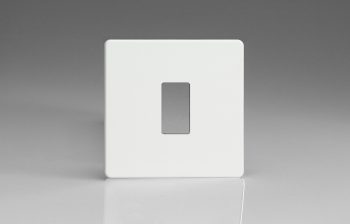 Varilight Screwless Premium White  1-Gang PowerGrid Plate including Yoke (Single Plate)