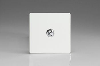 Varilight Flat Plate Screwless Premium White 1-Gang 10A 1- or 2-Way Toggle Switch