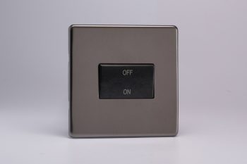 Varilight Flat Plate Screwless Pewter 10A Fan Isolating Switch (3 Pole)