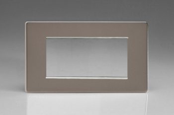 Varilight Flat Plate Screwless Pewter DataGrid Plate (4 Grid Spaces)