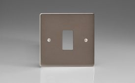 Varilight Pewter 1-Gang Grid Plate (Single Plate) Faceplate