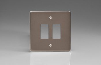 Varilight Pewter 2-Gang Grid Plate (Single Plate) Faceplate