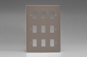 Varilight Pewter PowerGrid 9-Gang Grid Plate (Triple Twin Plate)