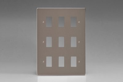 Varilight Pewter PowerGrid 9-Gang Grid Plate (Triple Twin Plate)