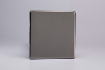 Varilight Flat Plate Screwless Pewter Single Blank Plate