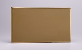 Varilight Flat Plate Screwless Polished Brass Double Blank Plate