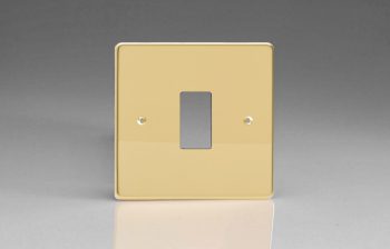 Varilight Polished Brass 1-Gang Grid Plate (Single Plate) Faceplate